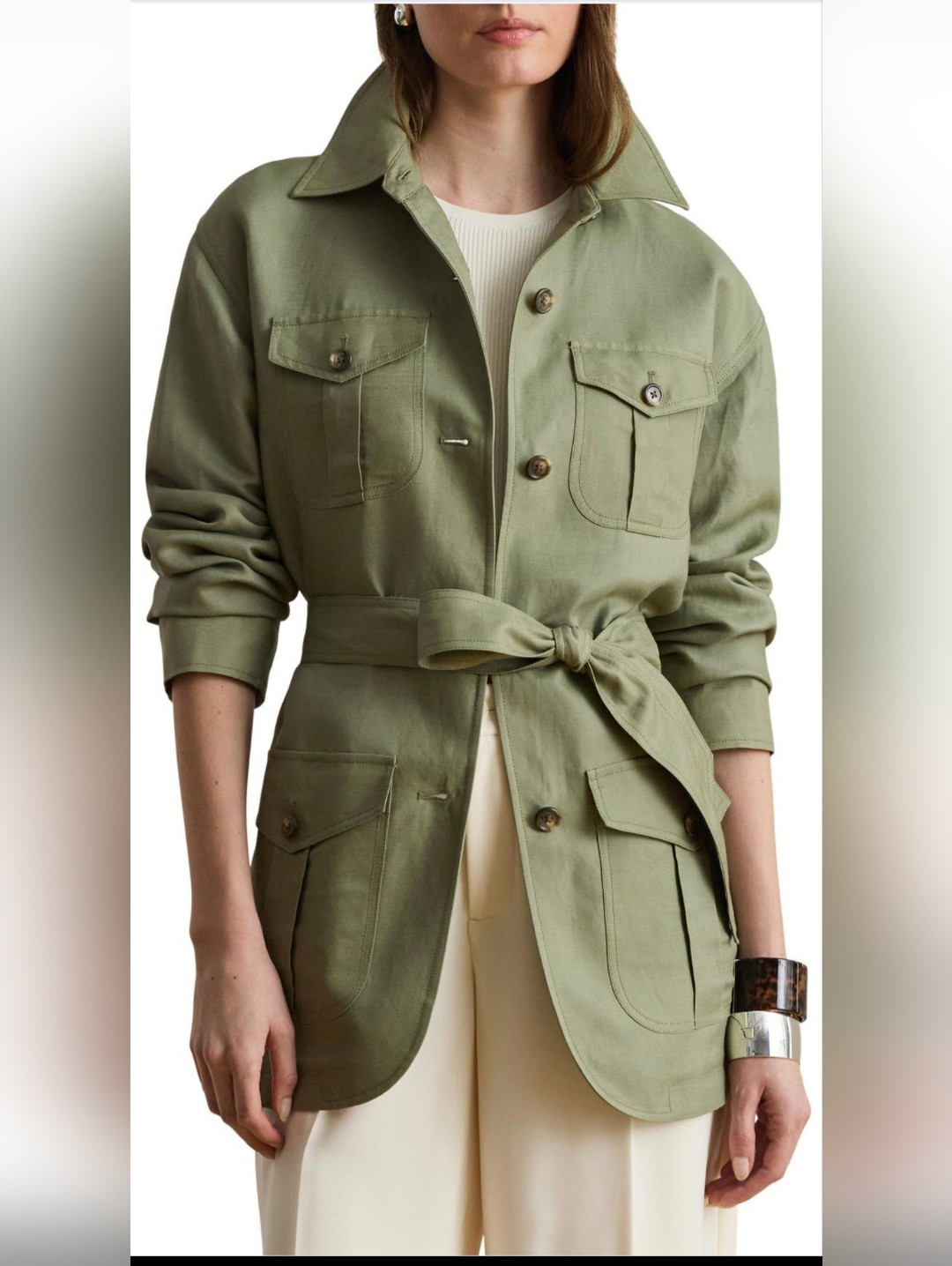 Lauren Ralph Lauren Linen Blend Cargo Jacket Sz 8 Nwt New Arraival 2026